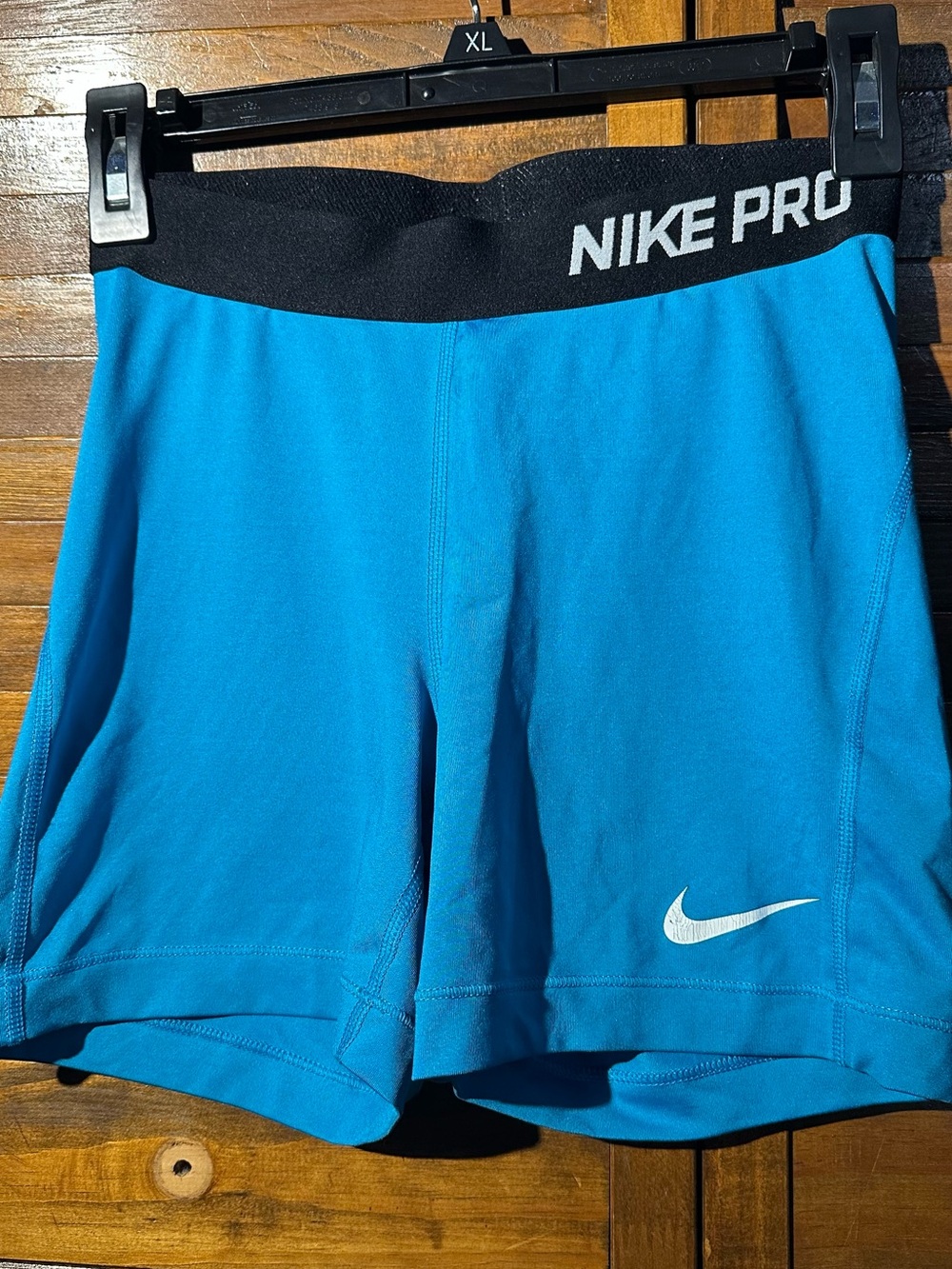 Nike Blue and Black Athletic Compression Shorts